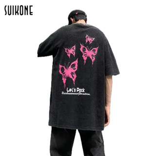 Suikone เสื้อยืดแขนสั้นผู้ชาย อ่อนเยาว์ สไตล์คนเมือง คอกลม เทรนด์แฟชั่นประจำวัน แบรนด์ไทด์ ins