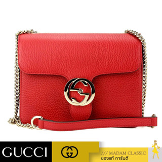 GUCCI GG INTERLOCKING SMALL SHOULDER BAG (RED) [510304CAO0G6420]