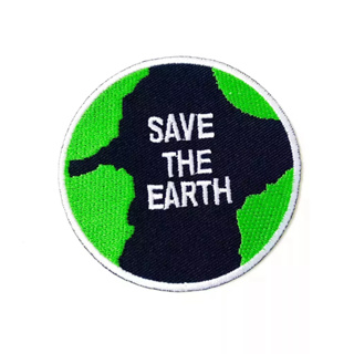 ตัวรีดติดเสื้อ Save the Earth รักษ์โลก ไบเกอร์ งานเท่ห์ๆ ตัวรีด (Size M) อาร์มรีด อาร์มรีดติดเสื้อ