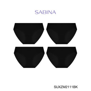 Sabina กางเกงชั้นใน (Set 4 ชิ้น) (ทรง Bikini) รุ่น Panty Zone รหัส SUXZM2111BK สีดำ