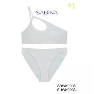 SABINA SWIM S/S 23 ชุดว่ายน้ำ รหัส SBWK090SL+SUWK090SL  สีเทาอ่อน