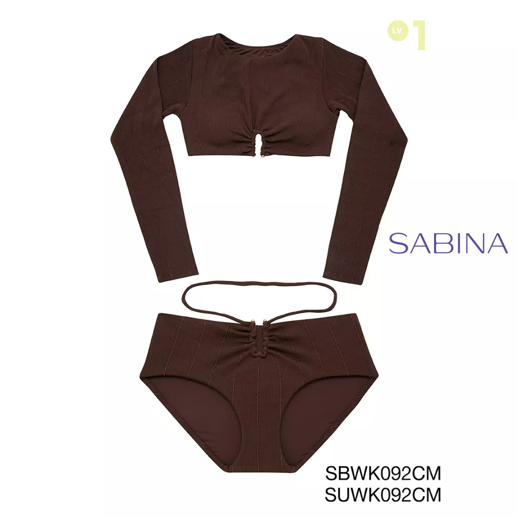 SABINA SWIM S/S 23 ชุดว่ายน้ำ รหัส SBWK092CM+SUWK092CM   สีช็อคโกแลต