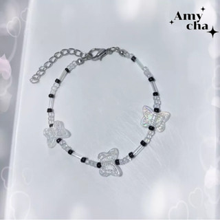 🎶 ◡̈ ⑅ Beaded Bracelet♡̷ กำไลลูกปัด โทนขาวดำ