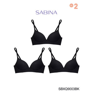 Sabina เสื้อชั้นใน (Set 3 ชิ้น) Seamless Fit  รุ่น TWENTY FIVE รหัส SBXQ9003BK สีดำ