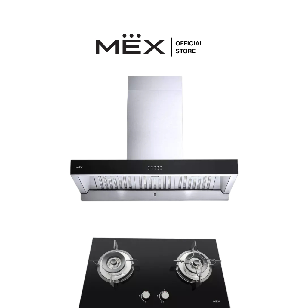 MEX Set รุ่น K632BFX90 + V4731M เตาแก๊สและเครื่องดูดควันกระโจม