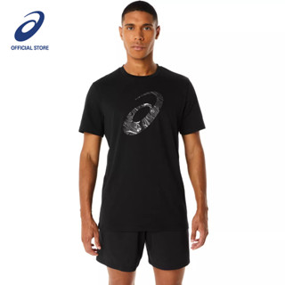 ASICS :  SEASONAL GRAPHIC  SS TOP MEN TRAINING เสื้อ ผู้ชาย เสื้อ เสื้อคอกลม ของแท้  PERFORMANCE BLACK