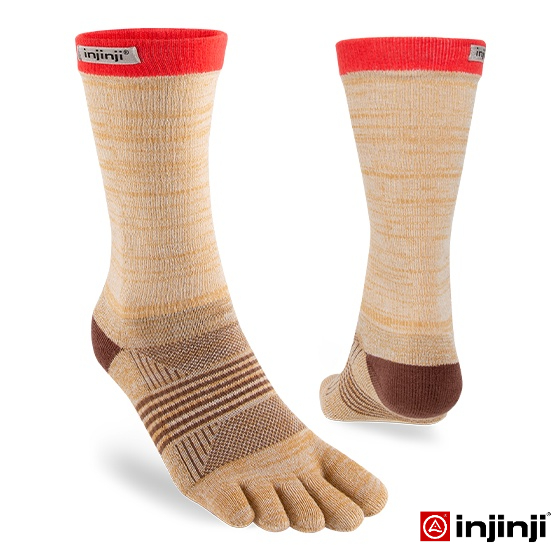 Injinji ถุงเท้าวิ่งแยกนิ้ว ผู้หญิง WOMEN TRAIL MIDWEIGHT CREW SPUR รุ่นเทรล ครึ่งแข้ง พาสเทล ของแท้