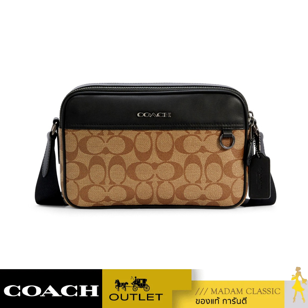 Coach กระเป๋าสะพายข้าง C4149QBKHA Graham Crossbody Signature Canvas สีดำ/น้ำตาล