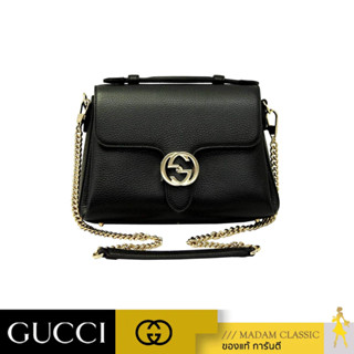 ของแท้ 💯% GUCCI GG INTERLOCKING TOP HANDLE SHOULDER BAG (BLACK) [510302CAO0G1000]