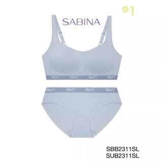 Sabina เซตชุดชั้นใน Invisible Wire (ไม่มีโครง) รุ่น Sbn Sport รหัส SBB2311SL+SUB2311SL สีเทาอ่อน