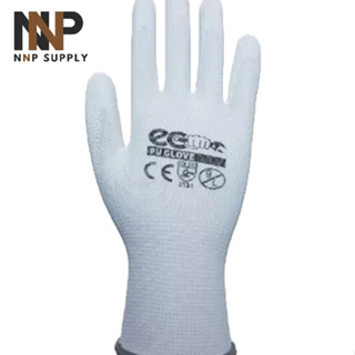 NNP-ถุงมือถักเคลือบพียูสีขาว รุ่น MICROTEX®️ ECO PU White [L] (บรรจุ 1 คู่) ออกใบกำกับภาษีได้