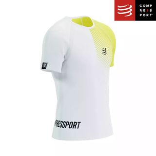 COMPRESSPORT  เสื้อเทรนนิ่ง ผู้ชาย ใส่วิ่ง เล่นกีฬาTraining SS Tshirt M - SwimBikeRun 2023 WHITE / EVENING PRIMROSE /