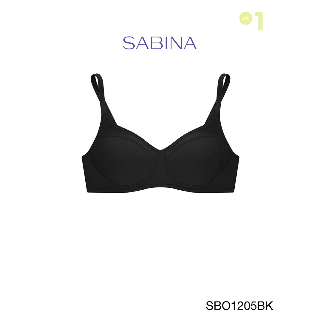 Sabina เสื้อชั้นใน Invisible Wire (ไม่มีโครง) รุ่น Function Bra รหัส SBO1205BK สีดำ