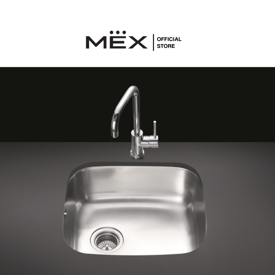 MEX รุ่น MU47B อ่างล้างจาน 1 หลุม ขนาดอ่าง 50.0 x 43 ซม. สเตนเลส สตีล AISI 304