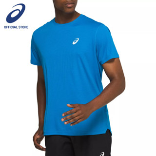 ASICS :  SILVER SS TOP MEN RUNNING ผู้ชาย เสื้อคอกลม ของแท้  ASICS BLUE