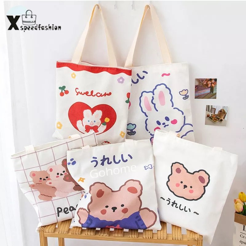 xspeedfashion(X1831) กระเป๋าผ้าการ์ตูน-น่ารักผ้าแคนวาส สไตล์เกาหลี