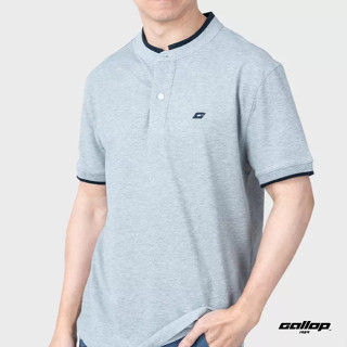 GALLOP : Mens wear Mandarin Collar Tee เสื้อคอจีน ผู้ชาย ผ้าปิเก้ รุ่น GP9065 สี Light Grey - เทาอ่อน / ราคาปกติ 1290.-