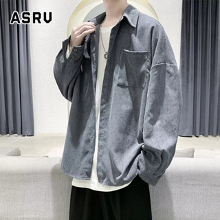 ASRV เสื้อเชิ้ตผ้าลูกฟูกชายสไตล์เกาหลีอินเทรนด์หล่อแขนยาวเสื้อเชิ้ตสไตล์ฮ่องกงญี่ปุ่นฤดูใบไม้ร่วงแจ็คเก็ตทุกการแข่งขัน