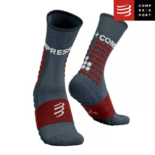 Compressport ถุงเท้าวิ่งเทรล อัลตร้า Ultra Trail Socks - Trail Capsule 2023 IRON GATE / RUST / WHITE สีเทา ขาว ลิมิตเต็ท