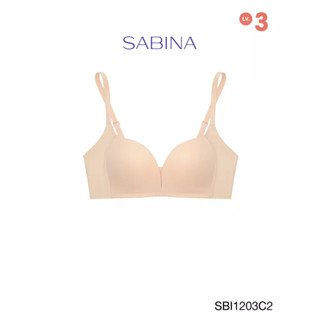 Sabina เสื้อชั้นใน Invisible Wire (ไม่มีโครง) Seamless Fit รุ่น Modern V  รหัส SBI1203C2 สีเนื้ออ่อน