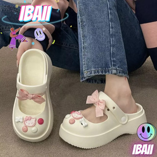 IBAII.  ใหม่หนานุ่มด้านล่างก้าวความรู้สึกอึรองเท้ากันลื่นสวมด้านนอกการ์ตูนน่ารัก Baotou รองเท้าแตะและรองเท้าแตะ