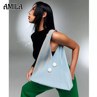 AMILA กระเป๋าจีบไทย repleat ขนมเปียกปูน สามเหลี่ยม ตีสี กระเป๋าอวัยวะ กระเป๋ารักแร้