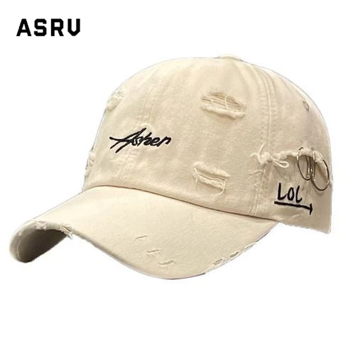ASRV เวอร์ชั่นเกาหลีของหมวกทรงแหลมด้านบนนุ่มสำหรับบุรุษและสตรีแฟชั่นฤดูใบไม้ผลิและฤดูร้อนบุคลิกภาพหมวกเบสบอลกันแดดแนวสตรีทที่เรียบง่าย