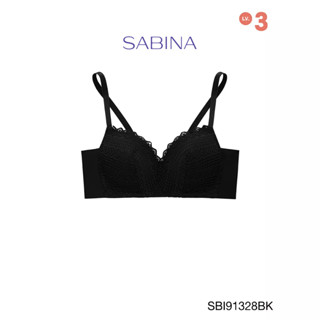 Sabina เสื้อชั้นใน Invisible Wire (ไม่มีโครง) รุ่น Modern V รหัส SBI91328BK สีดำ