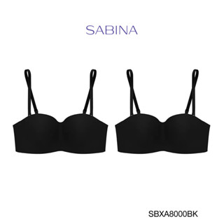 Sabina ซาบีน่า เสื้อชั้นใน (Set 2 ชิ้น) มีโครง BODY BRA THE SERIES (เกาะอก) รุ่น Doomm Doomm รหัส SBXA8000BK สีดำ