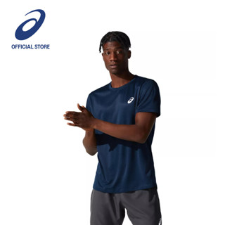 ASICS :  SILVER SS TOP MEN RUNNING ผู้ชาย เสื้อคอกลม ของแท้  FRENCH BLUE