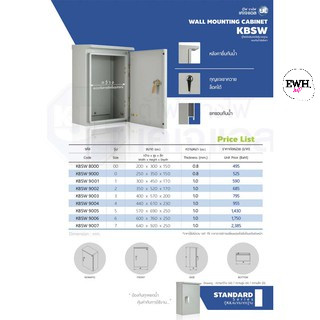 ตู้เหล็กกันฝน KBSW ตู้เหล็กกันน้ำแบบมีหลังคา ตู้กันน้ำ แบบกันน้ำมีหลังคา KJL  สินค้าร่วมภาษีแล้ว เบอร์ 00 0 1 2 3 4 5