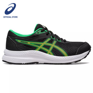 ASICS :  CONTEND 8 GS KIDS RUNNING เด็ก รองเท้าวิ่ง ของแท้  BLACK/LIME ZEST