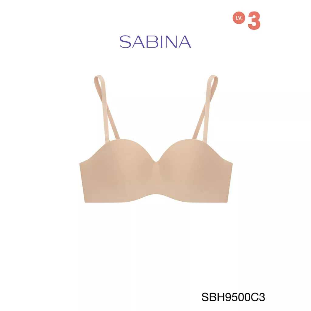 Sabina เสื้อชั้นใน Invisible Wire (ไม่มีโครง) รุ่น Soft Doomm รหัส SBH9500C3 สีเนื้อเข้ม