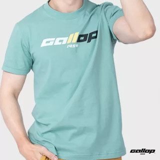 GALLOP : เสื้อยืดผ้าคอตตอนพิมพ์ลาย Graphic Tee รุ่น GT9137 สีเขียวมิ้นต์ /ราคาปกติ 790.-