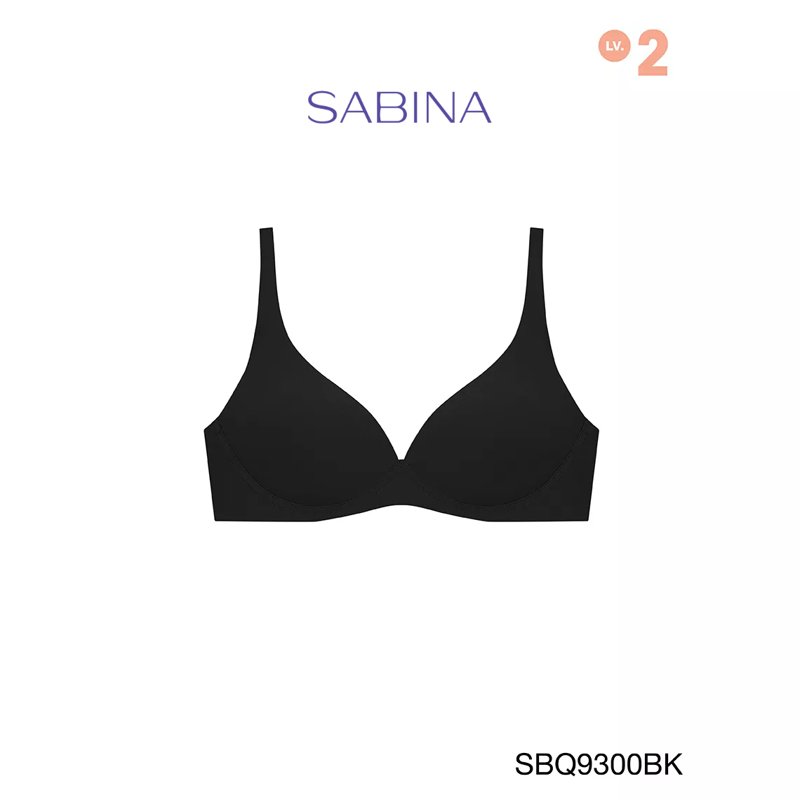 SABINA BRALESS เสื้อชั้นใน Invisible Wire (ไม่มีโครง) รุ่น TWENTY FIVE รหัส SBQ9300BK สีดำ
