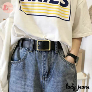 Lady_jeans เข็มขัด แฟชั่น น่ารัก หนัง Pu หัวสี่เหลี่ยม ผู้หญิง (ใส่โค้ด WRBGQK ลด 40.-)