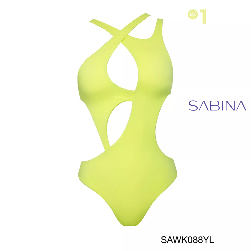 SABINA SWIM S/S 23 ชุดว่ายน้ำวันพีซ  รหัส SAWK088YL สีเหลือง