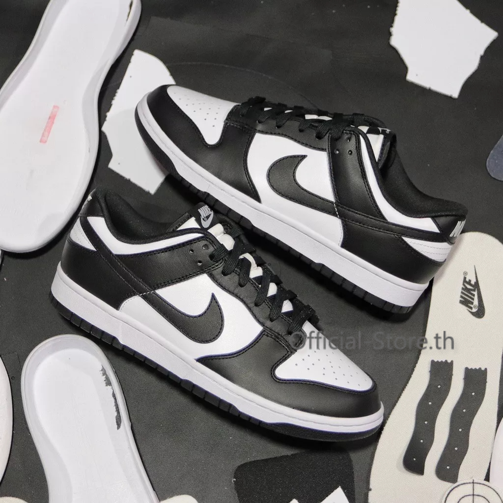 พร้อมจัดส่ง 🐼รองเท้าผู้ชาย Dunk Low Panda รองเท้าผู้หญิง [นำเข้า] ของแท้100%