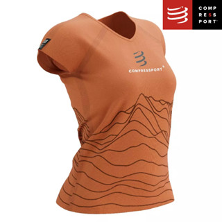 Compressport เสื้อเทรนนิ่ง ผู้หญิง แขนสั้น  ใส่วิ่ง เล่นกีฬา Training SS Tshirt W - Trail Capsule 2023 BLACK / RUST