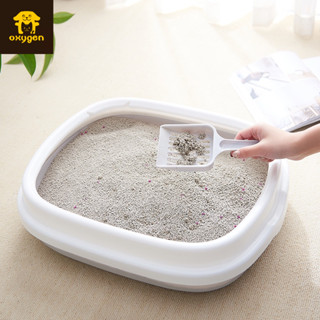 OXYGEN กระบะทรายแมว กระบะทรายแมว พร้อมที่ตักมี กระบะทรายแมวใหญ่ Cat Litter Box