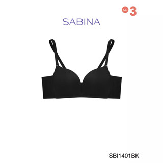 Sabina เสื้อชั้นใน Invisible Wire (ไม่มีโครง) รุ่น Modern V รหัส SBI1401BK สีดำ