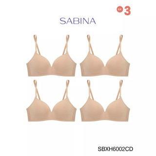 Sabina ซาบีน่า เสื้อชั้นใน Invisible Wire (Set 4 ชิ้น) (ไร้โครง) Soft Doomm รหัส SBXH6002CD สีเนื้อเข้ม