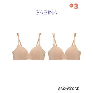 Sabina ซาบีน่า เสื้อชั้นใน Invisible Wire (Set 2 ชิ้น) (ไร้โครง) Soft Doomm รหัส SBXH6002CD สีเนื้อเข้ม