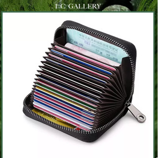 ICGAnti-Theft and Anti-Magnetic WASH Leather Womens Card BAG Zipper Bank Large capacity Multi-Card cardholder hxjjxICG