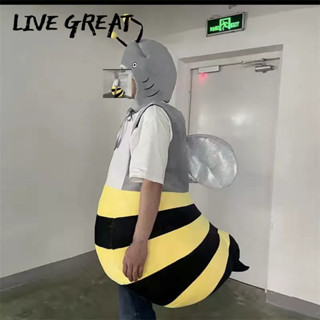 LIVE GREAT มีของเล่นตุ๊กตา ตุ๊กตา Shark bee ชุดหุ่นแสดงการแสดง