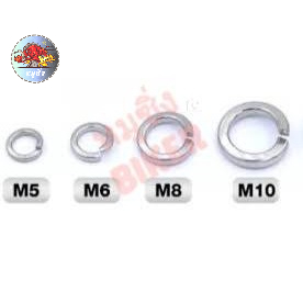 แหวนสปริงชุบขาว ขนาดM4-M10 (ถุงละ50ตัว//หรือคละเบอร์ ถุงละ 100 ตัว) แหวนกันคลาย ใช้ป้องกันการคลายตัวของสกรูน็อต