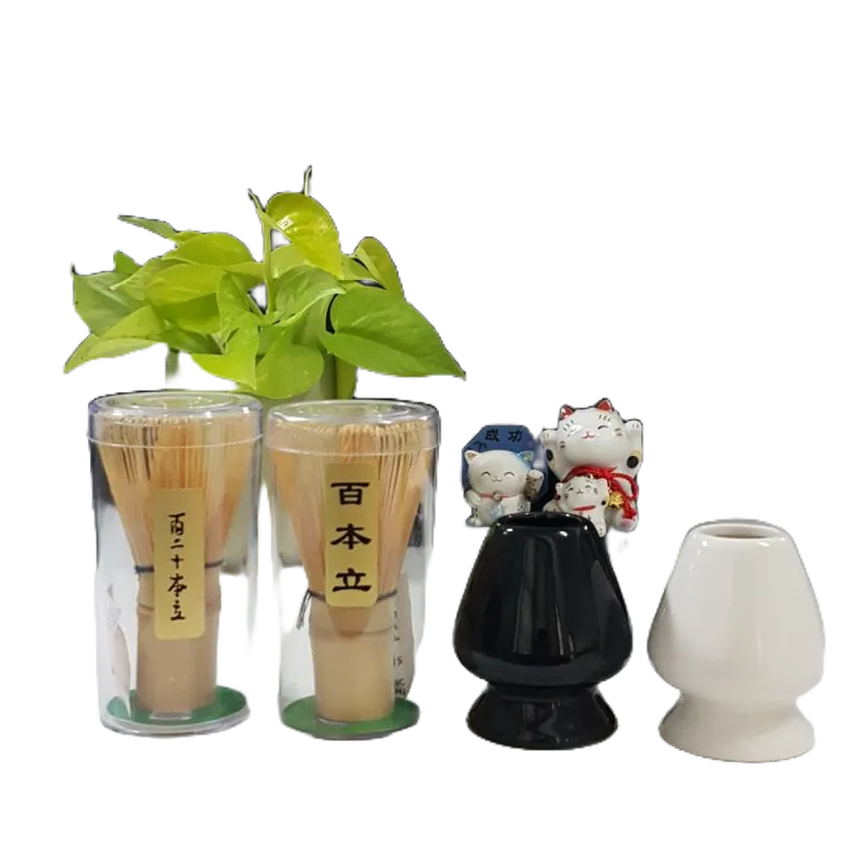 แปรงไม้ไผ่ชงมัทฉะ(Chasen) แท่นวางแปรงไม้ไผ่(Chasen holder) Setคู่**พร้อมส่ง