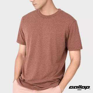 GALLOP : Mens Wear เสื้อยืดคอกลม ผ้าทอพิเศษ ECO Tees (Round-necked) รุ่น GT9141 สี Brick - แดงอิฐ