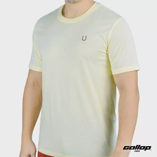 GALLOP : เสื้อยืดคอกลม BASIC -T-SHIRT (Round-necked) รุ่น GN9006 สีเหลืองอ่อน