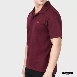 GALLOP : COTTON POLO SHIRTS เสื้อโปโลผ้า Cotton รุ่น GP9059 สีแดงเลือดหมู